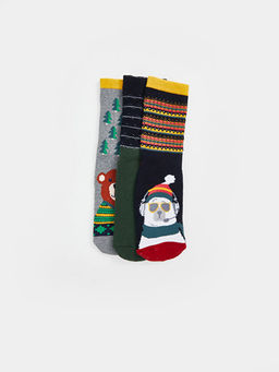 Desenli Erkek ?ocuk Soket ?orap 3l? - Waikiki фото 2