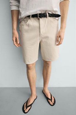 BERMUDA DENIM STRAIGHT FIT / Blanco roto