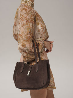 Замшевая сумка Sophie DBR 31059 коричневый шоколад  фото 12