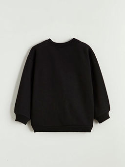 Bask?l? Erkek ?ocuk Kal?n Sweatshirt
