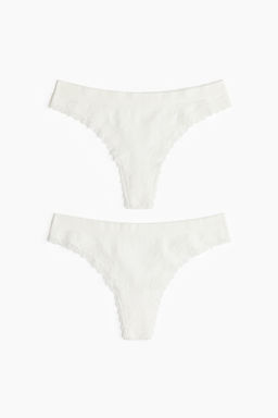 Pack 2 bragas thong con ribete de encaje Seamless - H&m фото 5