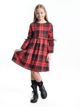 Платье для девочки нарядное UD 6837 бежевая клетка - Mini maxi фото 16