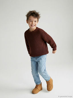 Bisiklet Yaka Triko Erkek ?ocuk Kazak