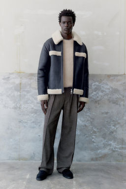 Chaqueta de aviador de piel - H&m фото 3