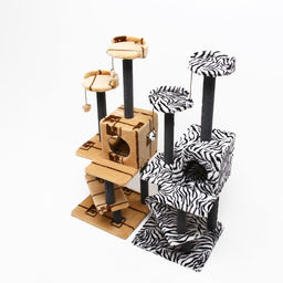 Комплекс для кошек с когтеточкой «Лестница», 56×52×140 см, ковролин, микс цветов