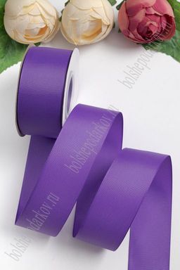 Лента репсовая 4 см*20 ярд "1 сорт" (SF-1349) темно-фиолетовый №35