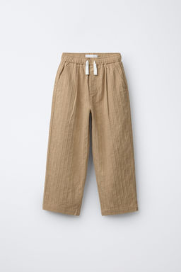 PANTAL?N STRAIGHT PINZAS TEXTURA / Ocre - Zara фото 2