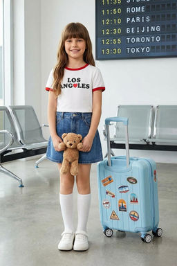 Ekru K?z Cocuk %100 Pamuk Slogan Bask?l? Biye Detayl? K?sa Kol Orme T-Shirt TKDSS25TS00115 - Trendyolmilla фото 5