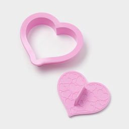 Печати для теста и мастики Доляна Сердечки, пластик, набор 6 предметов: пресс, печать 5 шт., розовые  фото 4