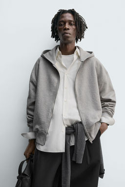 ZIP-UP HOODIE WITH LABEL - Zara фото 5