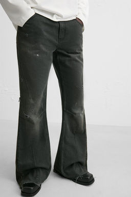 FLARE FIT JEANS WITH ZIPS - Zara фото 5