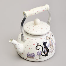 ЧАЙНИК AGNESS ЭМАЛИРОВАННЫЙ СЕРИЯ LAVANDER CATS, 2,6 Л  фото 3