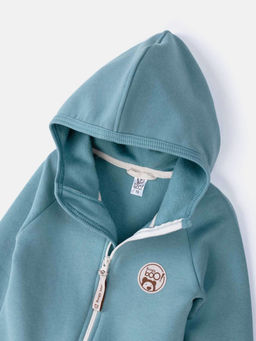 Комбинезон с клапаном и капюшоном Синяя дымка утепленный - Bungly фото 6