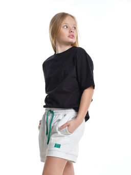 Шорты трикотажные для девочки 22-7629 св.серый меланж - Mini maxi фото 5