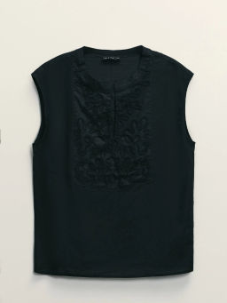 Блузка из смесового льна с вышивкой / Zarina  фото 7