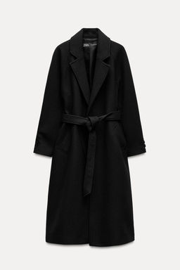 LONG WOOL BELTED COAT - Zara фото 6
