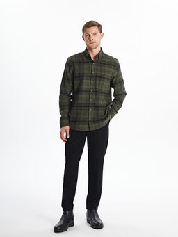 Regular Fit Uzun Kollu Ekose Poplin Erkek G?mlek