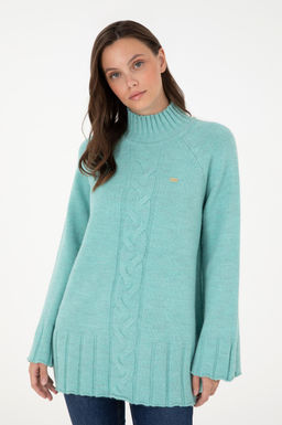 Женский свитер с водолазкой цвета морской волны Неожиданная скидка в корзине - U.s. polo assn фото 3