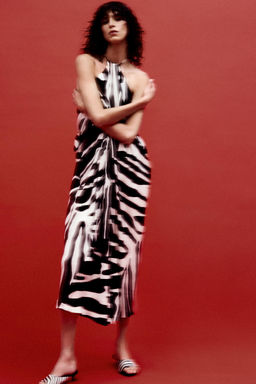ZW COLLECTION ANIMAL PRINT HALTER DRESS - Zara фото 6
