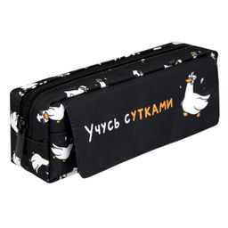 Пенал школьный Феникс+, арт.68360/ 24 УЧУСЬ С УТКАМИ (без наполнения, 20х7х5 см, полиэстер, молния,