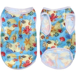 Цена за 2 шт. Майка для кошек и собак мелких пород "БРО на стиле", пляжная вечеринка, размер S (длина спинки 26см, объем груди 32см, от 2 до 4кг)