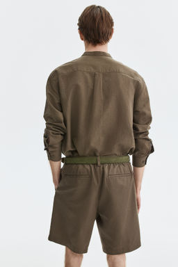 Pantal?n corto en mezcla de lino Relaxed Fit - H&m фото 8