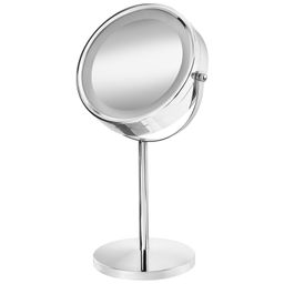 Зеркало двустороннее на подставке 20,5*13,5*36 см "Хром" 5-кратный зум, со светод. подсветкой