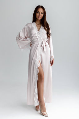 1134 КРЕМОВЫЙ ХАЛАТ (ЦВЕТОЧЕК) - Karolina фото 2