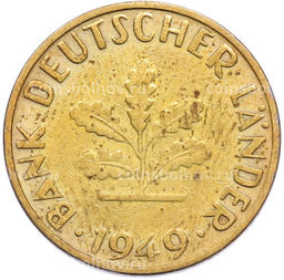 Монета 10 пфеннигов 1949 года D Западная Германия (ФРГ)