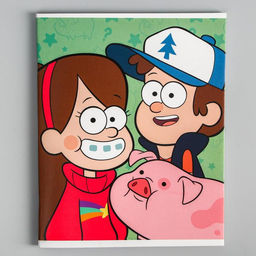 Цена за 20 шт. Тетрадь в клетку 48 л., картонная обложка «Лучшие друзья», Гравити Фолз