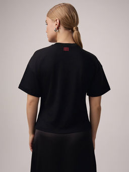 CONTE Футболка с манжетами и вышивкой As it was LD 2679 black-wild