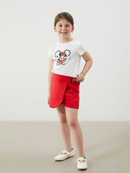 Minnie Mouse Bask?l? K?z ?ocuk Ti??rt ve ?ort Etek