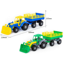 Трактор "Мастер" с прицепом №2 и ковшом (35288) в сеточке 50х13,4х13,5см, Полесье