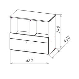 Комод с дверками и ящиком Геометрия 8, 862х450х749, Делано светлый/Белый - Simaland фото 2