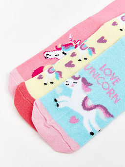 Desenli K?z ?ocuk Soket ?orap 3l? - Waikiki фото 3