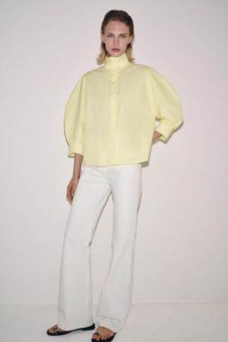 CAMISA MANGA ABULLONADA ZW COLLECTION / Amarillo - Zara фото 3
