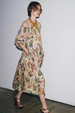 ZW COLLECTION PRINTED RAMIE DRESS - Zara фото 13