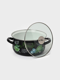 Кастрюля эмалированная «Мохито», 3 л, d=23.1 см, с крышкой, чёрная