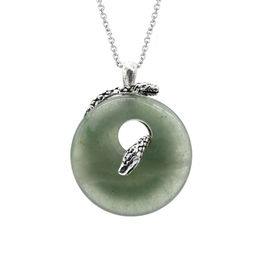 Подвеска с авантюрином зеленым Змея в кольце 30*40мм