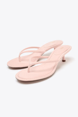 SOFT-FINISH KITTEN HEEL SANDALS - Zara фото 15