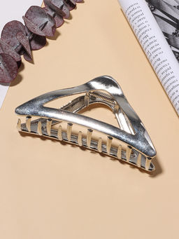 Цена за 6 шт. Крабик для волос «Глянец», треугольник, 10×4.5 см, серебро