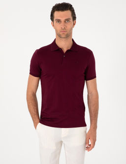 Bordo Slim Fit %100 Pamuk Polo Yaka T-shirt - Cacharel фото 3