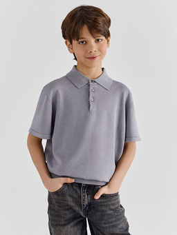Поло для мальчиков серое