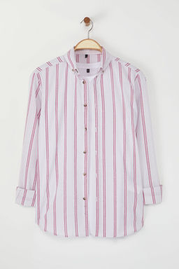 TRENDYOL MAN Beyaz Slim Fit Dugmeli Yaka Ince Cizgili Gomlek TMNSS20GO0092 - Trendyolmilla фото 38