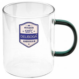 Делисога (Delisoga) Кружка стеклянная 280мл Байкал тонкостенное, боросиликатное стекло, цветная ручка, д6,9см h8,5см, д/горла 6,8см, д/основания 6,4см, набор 6 штук, в подарочной коробке (Китай) - Домашняя мода фото 8