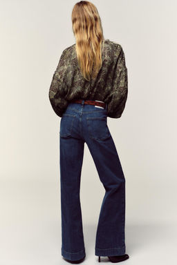 Z1975 HIGH-WAIST FLARE BELTED JEANS - Zara фото 6