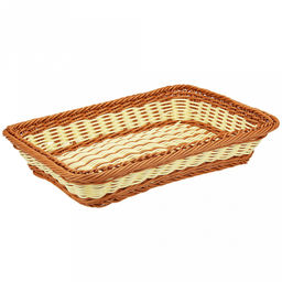 Корзина-сухарница плетная Пастораль 34,5х24,5см h7,5см, полипропилен, бежево-коричневый, форма прямоугольная (Китай)