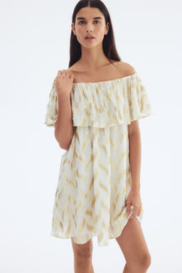 Vestido off-the-shoulder en tejido jacquard - H&m фото 4