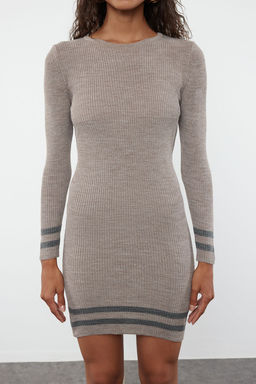 Vizon Mini Triko Etek Ucu Cizgili Elbise TWOAW20EL1274