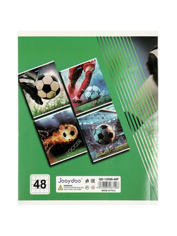 Комплект 12 тетрадей, 48 листов, клетка, 60гр, 4 вида, Футбол, выборочный уф-лак